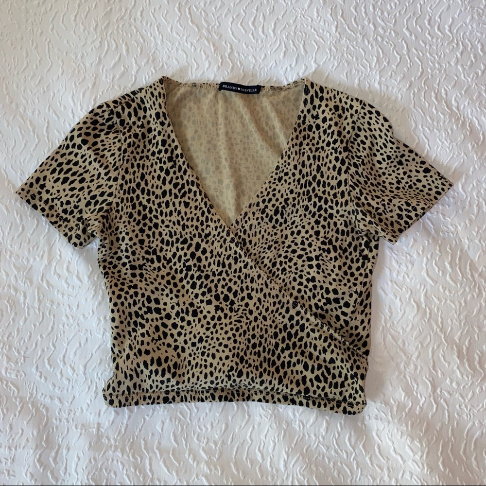 Brandy Melville cheetah print crop top